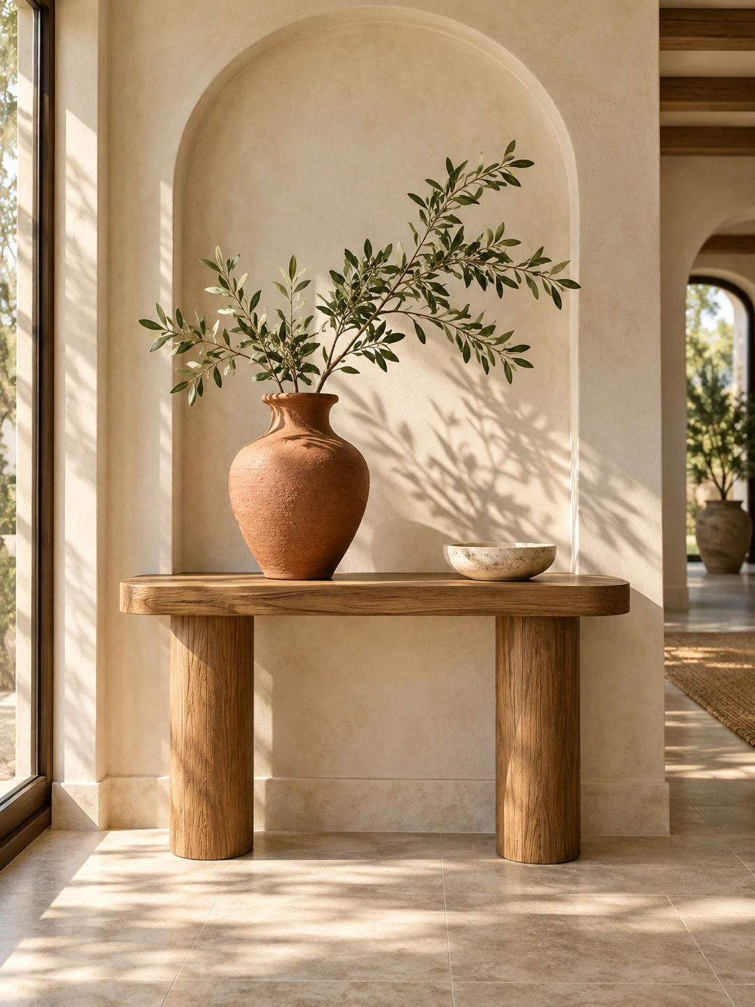 Sculptural ceramic vase and soft linen — 3D render